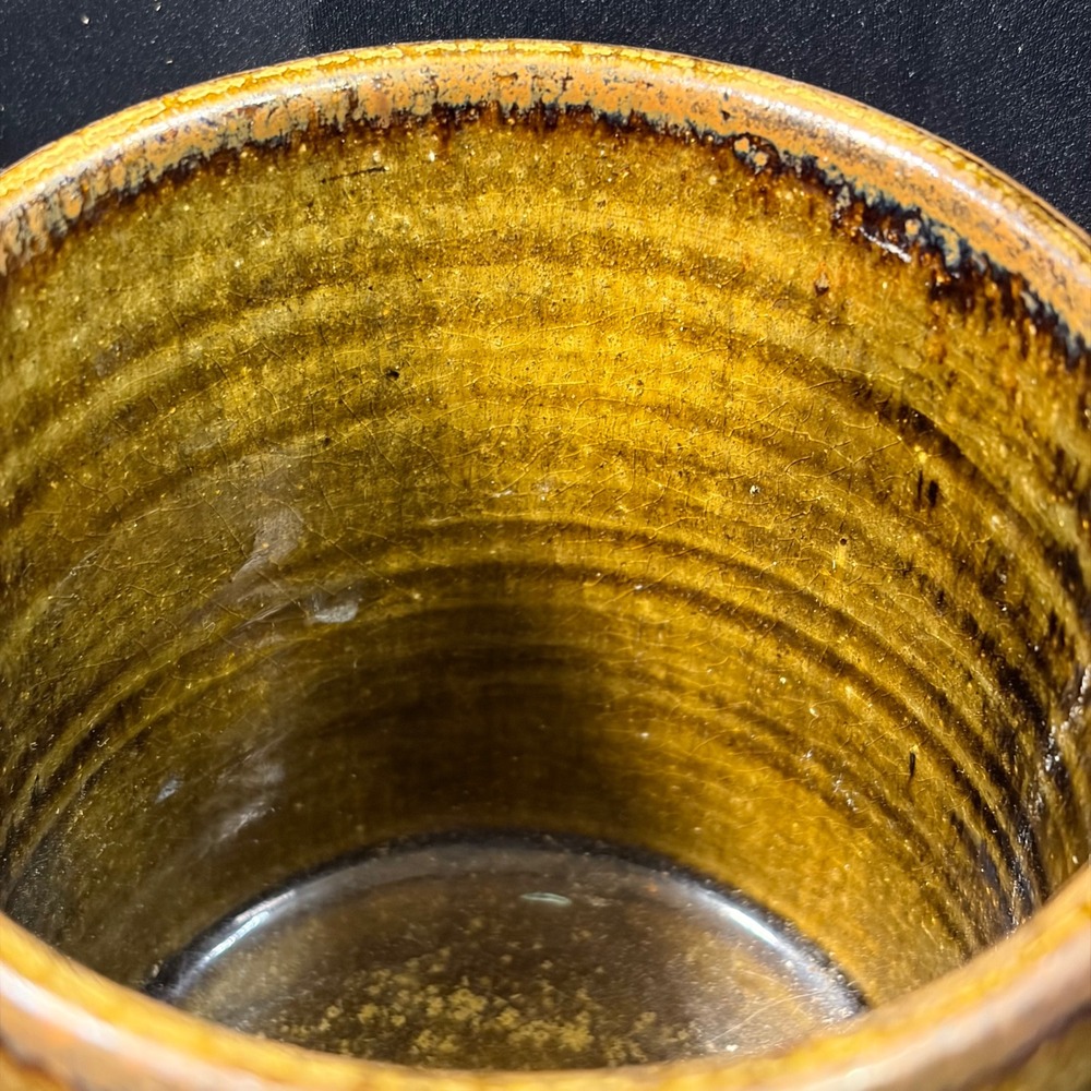 Vintage 1996 Studio Pottery Hand Thrown Ceramic Tumbler Earth Tone Glaze 4in - Picture 7 of 11